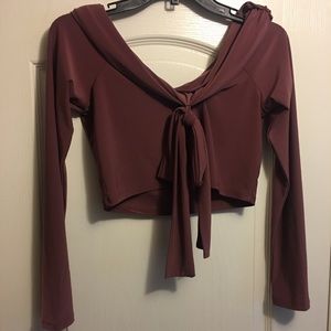 Mauve pink long sleeve mid top.